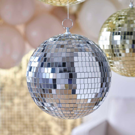 Silver Mirror Medium Hanging Disco Ball