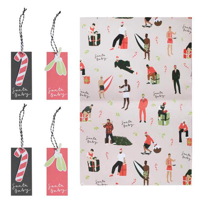 Christmas Santa baby wrapping paper gift wrap