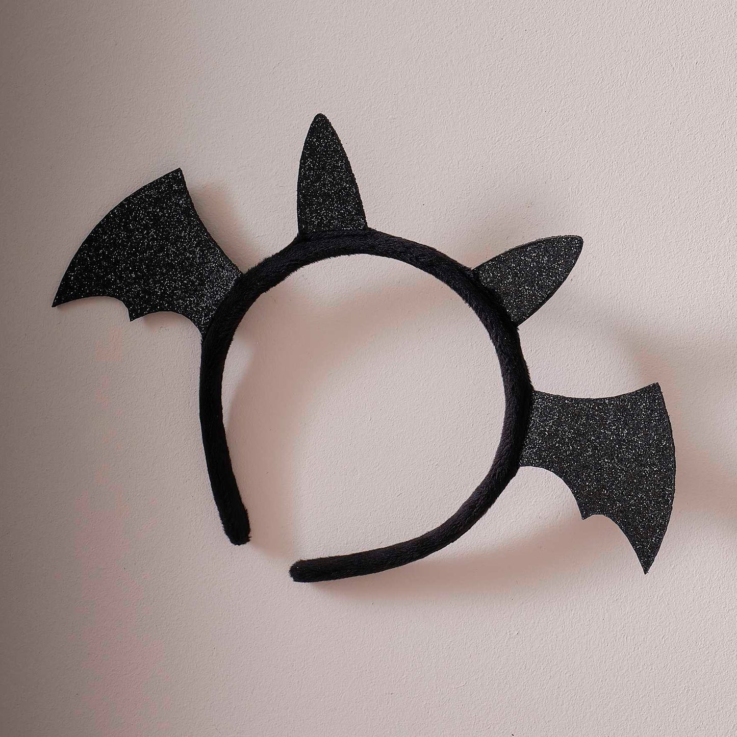 Sparkly Glitter Black Bat Headband Kids Halloween Costume