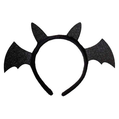 Sparkly Glitter Black Bat Headband Kids Halloween Costume