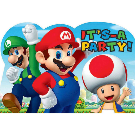 Super Mario Brod Birthday Party Invitations