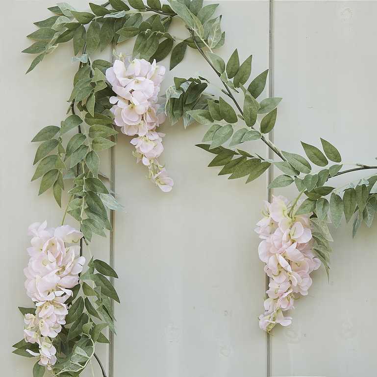 Floral Flower Artificial Hydangea Wisteria Bunting Garland Decoration