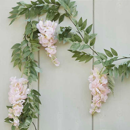 Floral Flower Artificial Hydangea Wisteria Bunting Garland Decoration