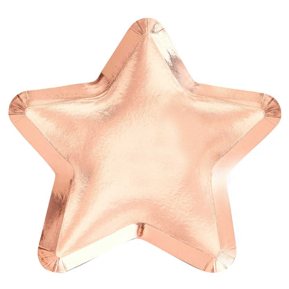 Rose Gold Star Shaped Paper Party Plates