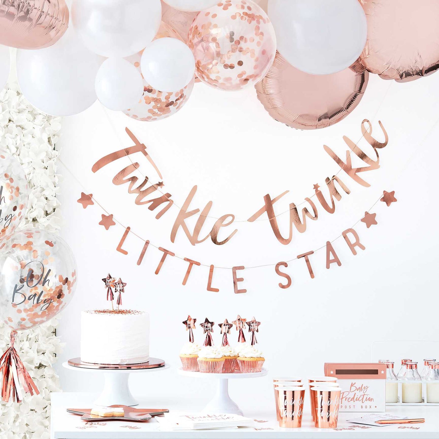 Twinkle Twinkle Little Star Baby Shower Rose Gold Napkin Serviettes