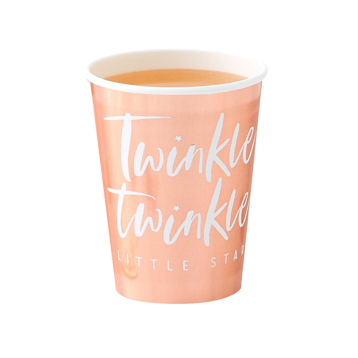 Twinkle Twinkle Little Star Baby Shower Rose Gold Paper Party Cup Pack 8