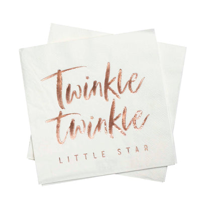 Twinkle Twinkle Little Star Baby Shower Rose Gold Napkin Serviettes