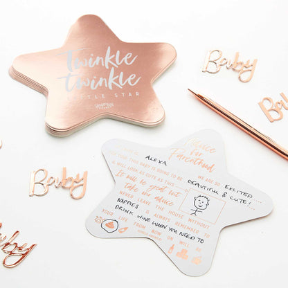 Twinkle Twinkle Little Star Advice for the Parents Cards Rose Gold