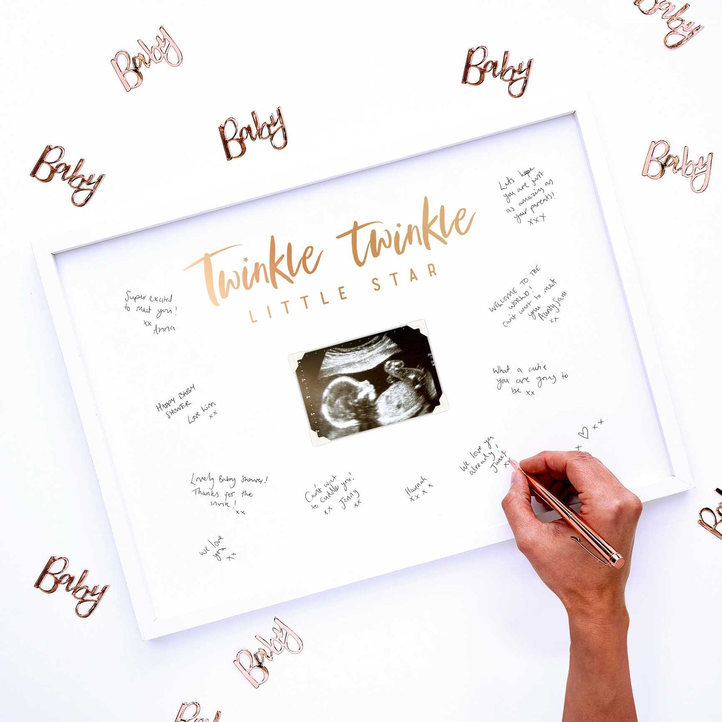 Twinkle Twinkle Little Star Baby Shower Memory Guest Book Frame