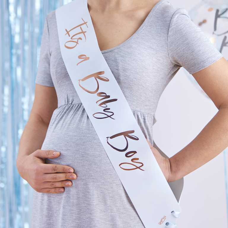 It's a Baby Boy Blue Baby Shower Gender Reveal Sash