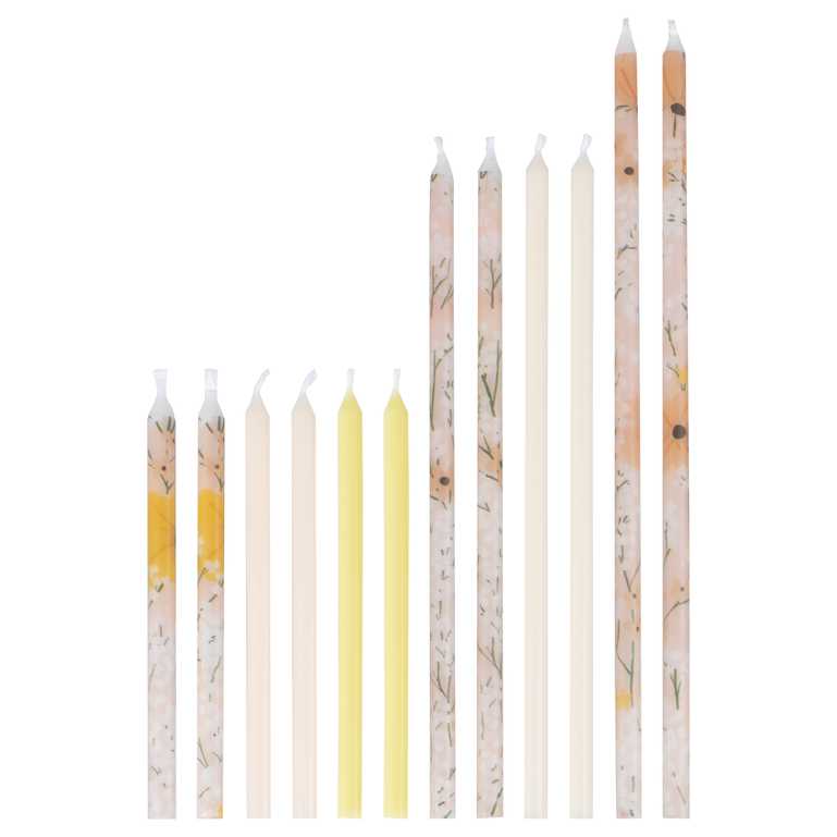 Tall Floral Theme Birthday Candles