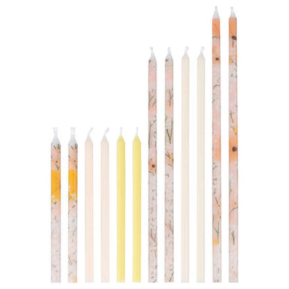 Tall Floral Theme Birthday Candles