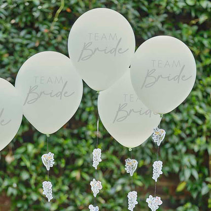 Team Bride Hens Party Balloons with Floral Tails