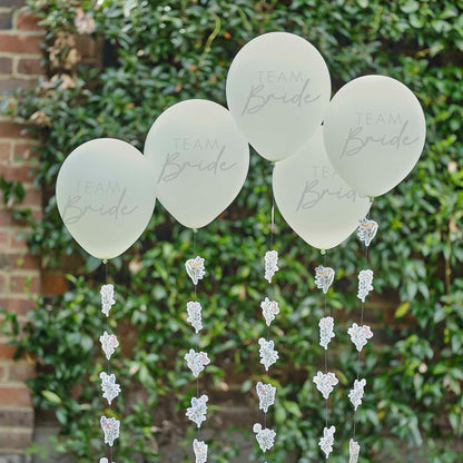 Team Bride Hens Party Balloons with Floral Tails