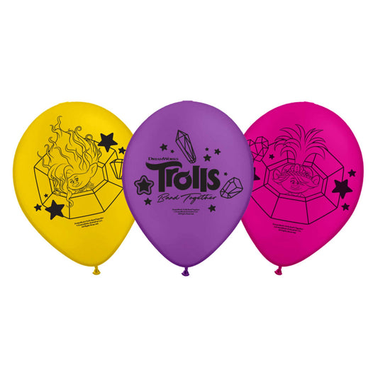 Trolls 3 Band Together Party Balloons Pk 6