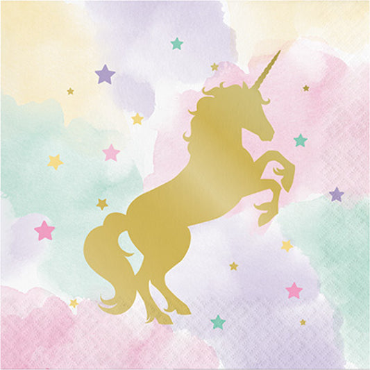 Sparkle Unicorn Birthday Party Napkins Pk 16
