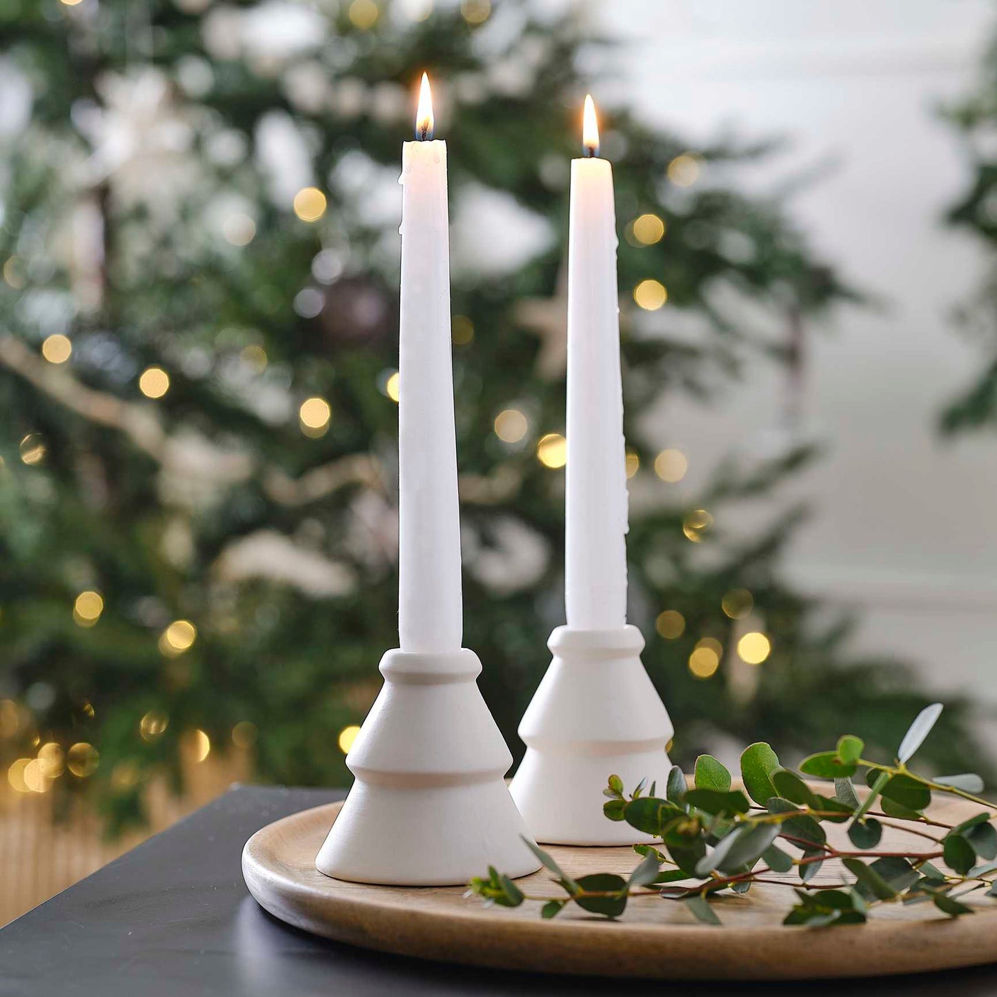 white ceramic christmas tree candle holders decoration