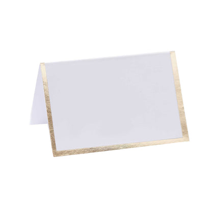 White & Gold Foiled Name Place Cards