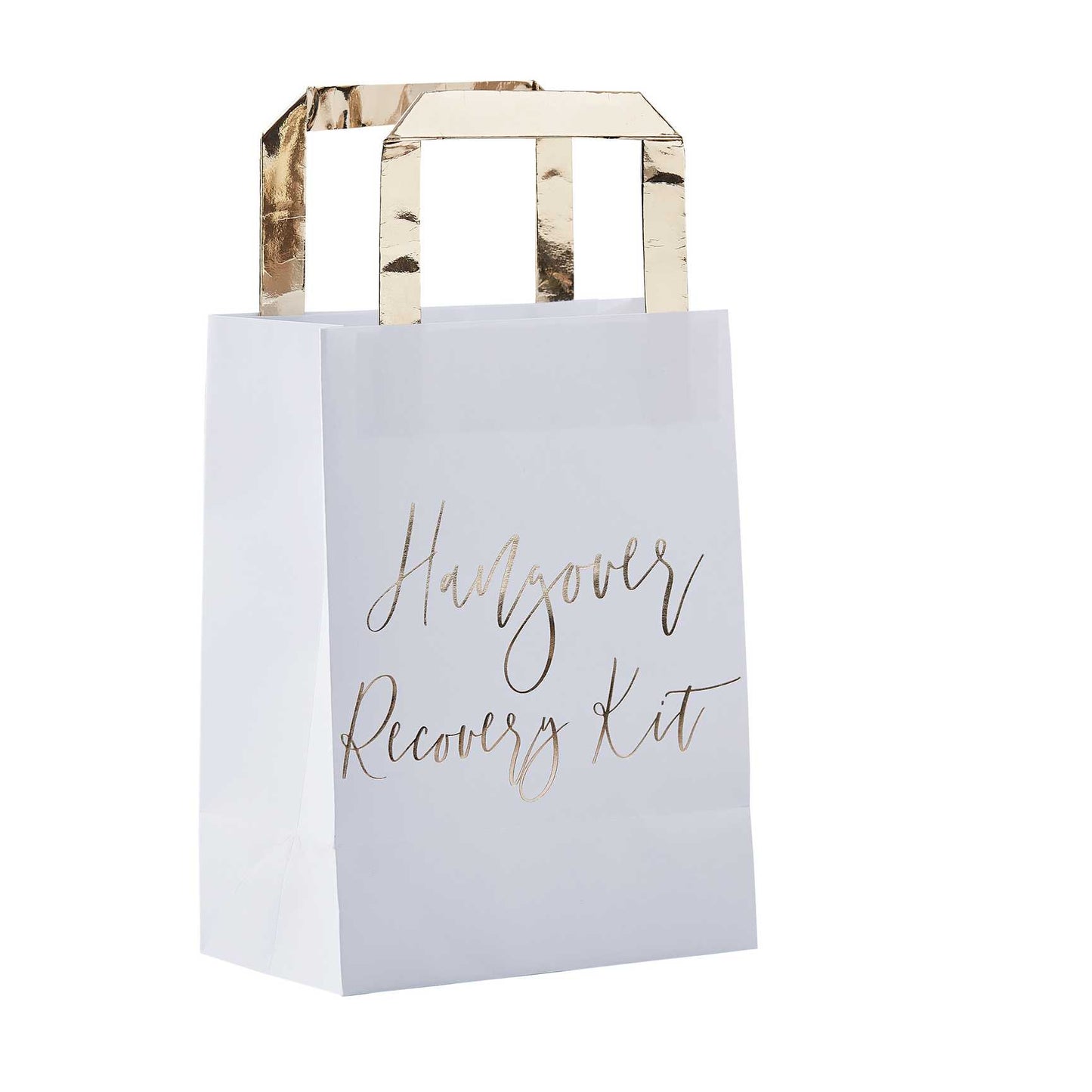 White & Gold Wedding Guests Hangover Recovery Kit Bags