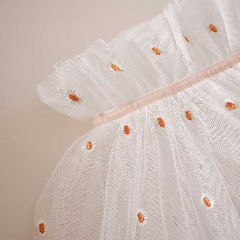 White & Pink Daisy Flower Costume Cape