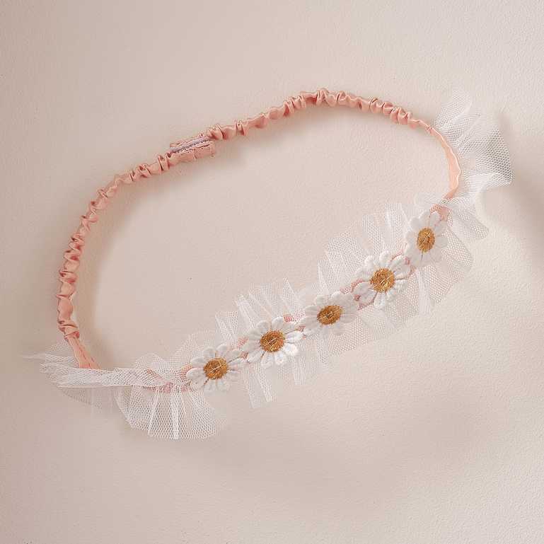 White & Pink Daisy Flower Headband Crown