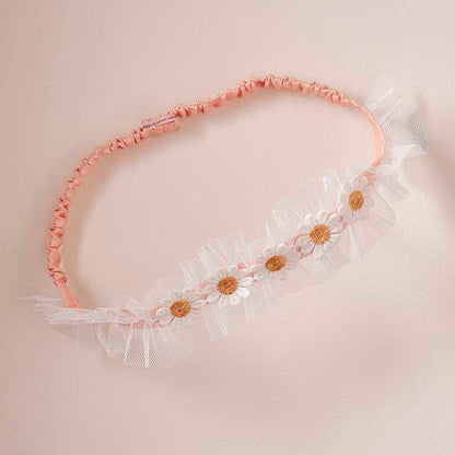 White & Pink Daisy Flower Headband Crown