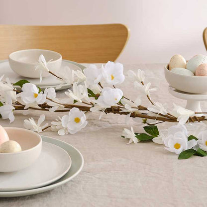 White Blossom Artificial Flower Garland Table Decoration