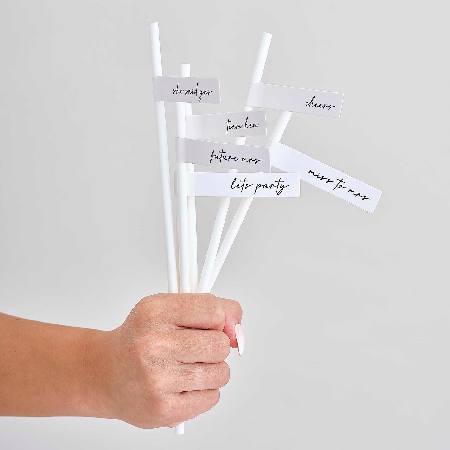 White Team Bride Hens Party Paper Straws