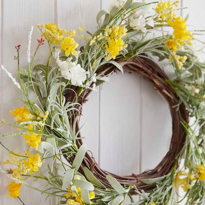 Yellow Artificial Flower Easter Wreath