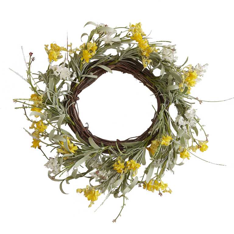 Yellow Artificial Flower Easter Wreath