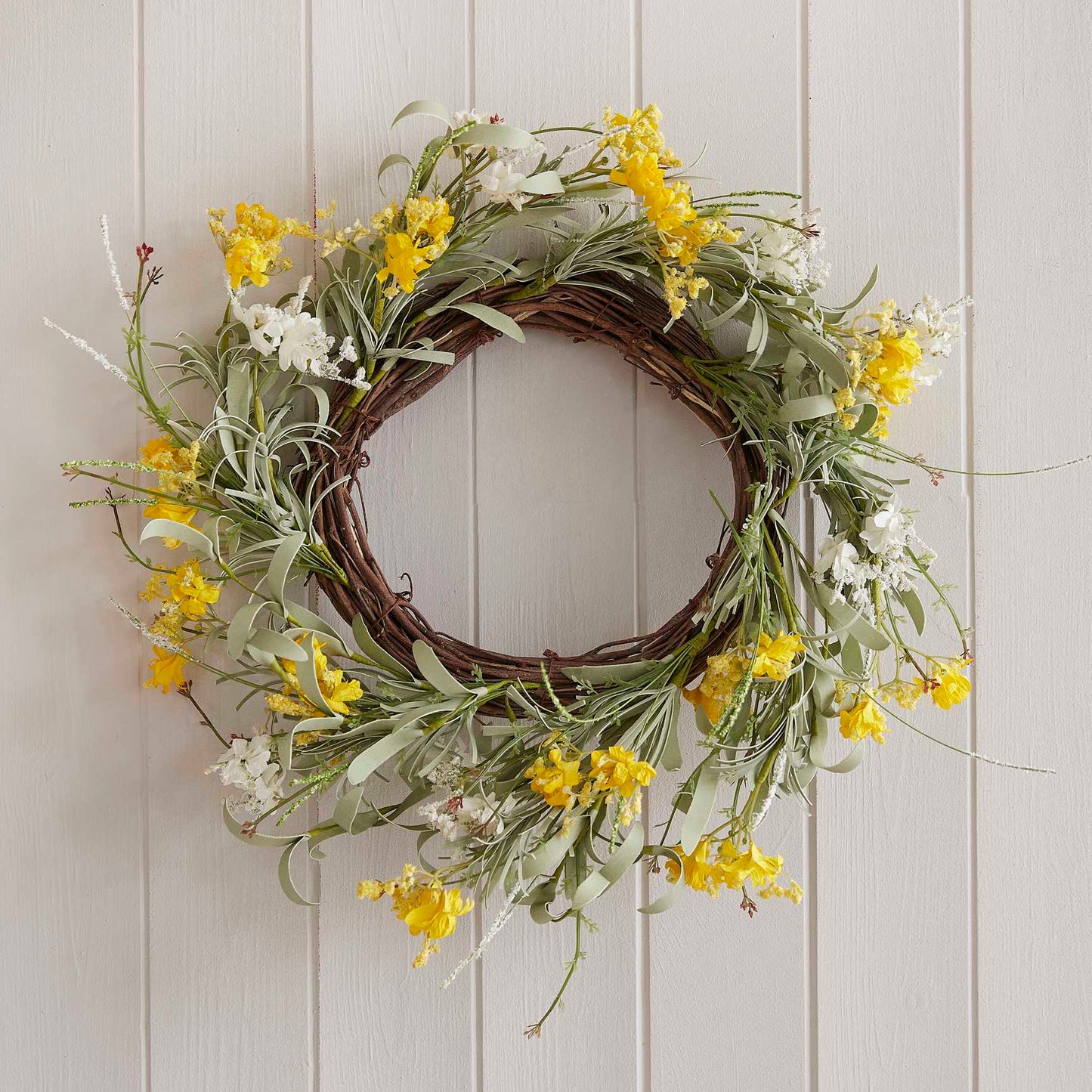 Yellow Artificial Flower Easter Wreath