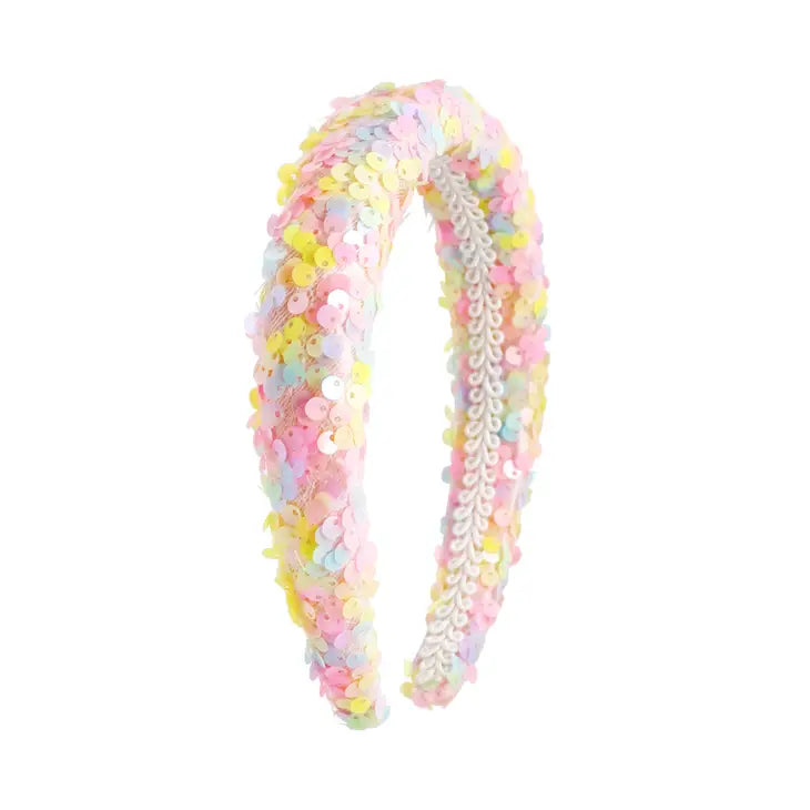 Pastel Rainbow Sequin Headband