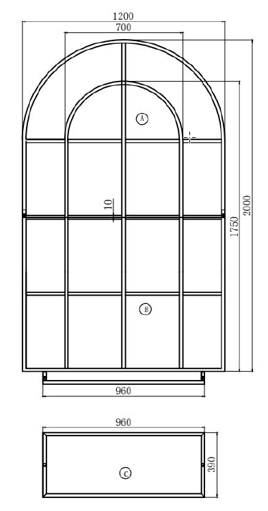 White French Window Arch Backdrop Frame Stand