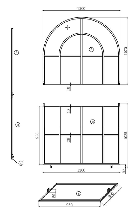 White French Window Arch Backdrop Frame Stand