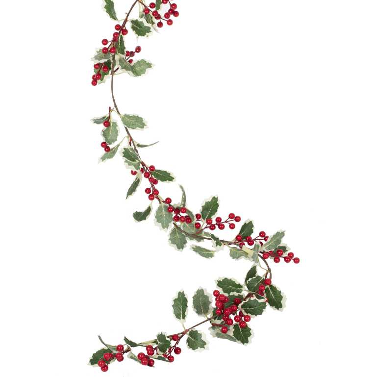 Artificial Christmas Holly Leaves Garland Decoration