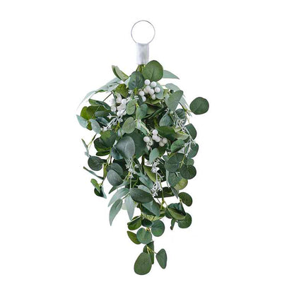 Artificial Eucalyptus White Berries Christmas Front Door Swag Wreath