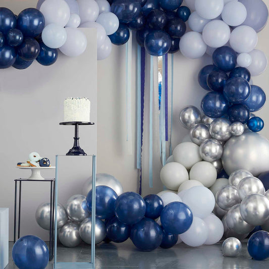 Luxe Silver, Blue & Navy DIY Balloon Garland Kit