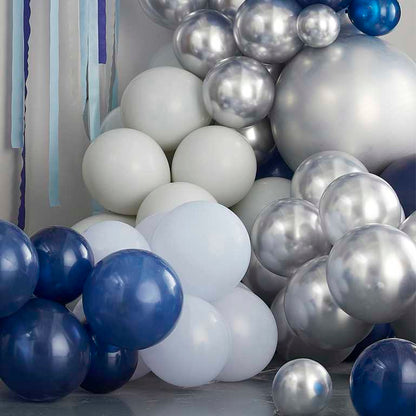 Luxe Silver, Blue & Navy DIY Balloon Garland Kit