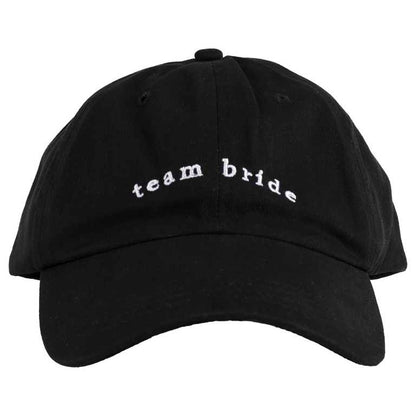 Black Team Bride  Embroidered Bridesmaid Hens Party Cap Hat