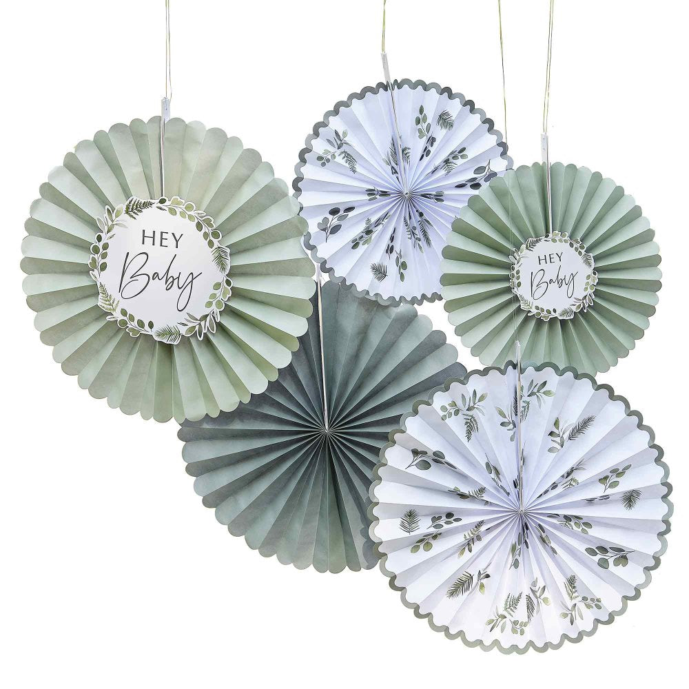 Botanical Hey Baby Haning Fan Wall Decoration