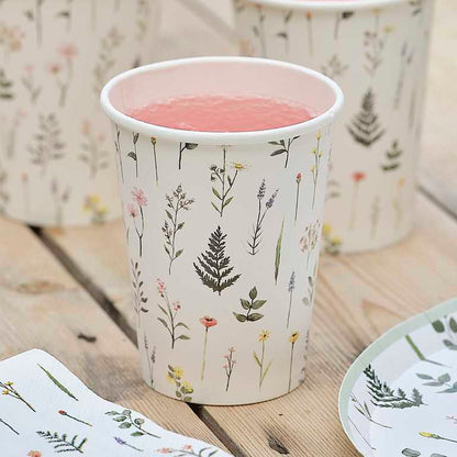 Bridal Bloom Floral Paper Party Cups