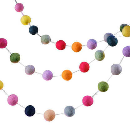 Bright Colourful Pom Pom Christmas Garland