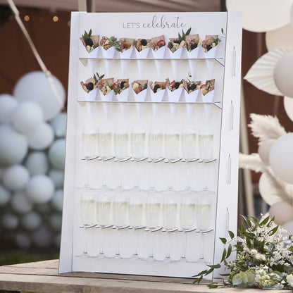 wedding drink canape engagement party bridal shower confetti cone food champagne display holder stand