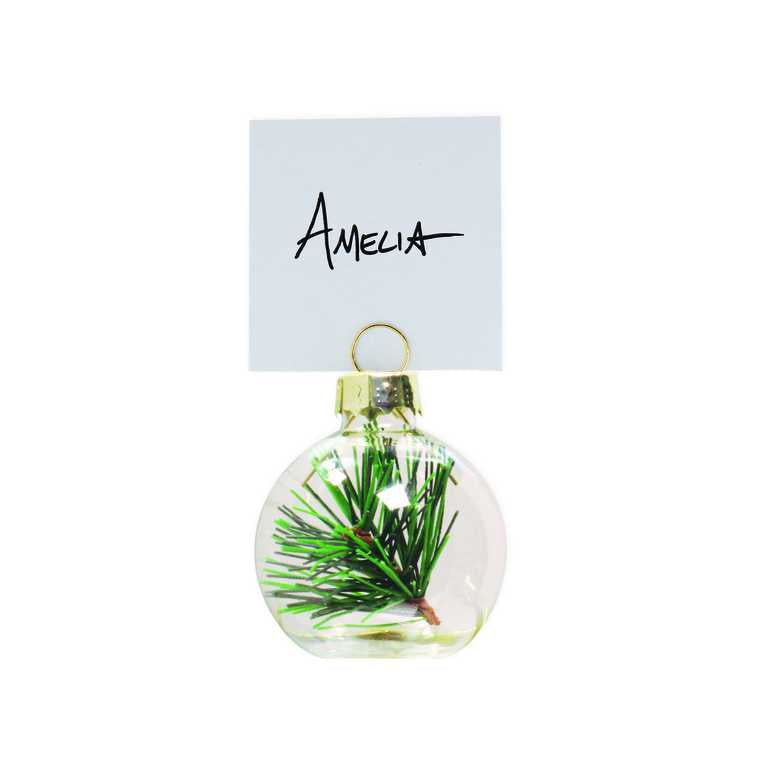 christmas pine tree bauble name place setting card holder decoration for the dinner lunch table