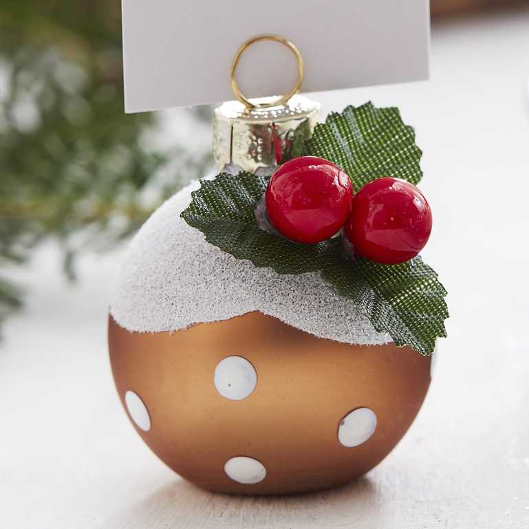 Christmas Pudding Bauble Name Place Holder