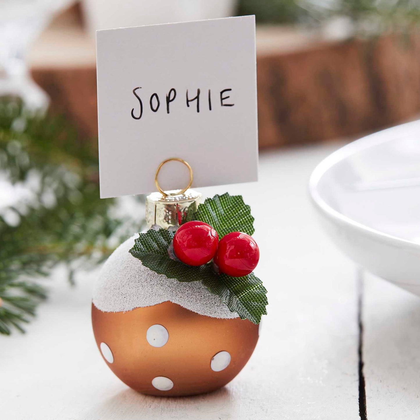 Christmas Pudding Bauble Name Place Holder