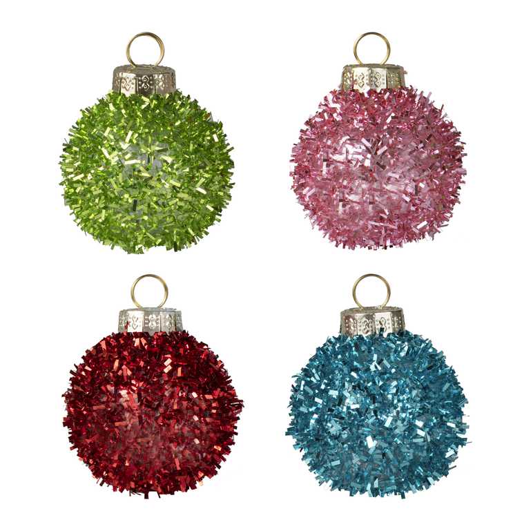 Bright Christmas Tinsel Bauble Name Place Card Holders