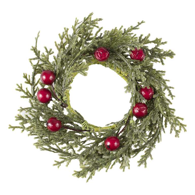 Christmas Foilage Wreath Napkin Ring Pk 6