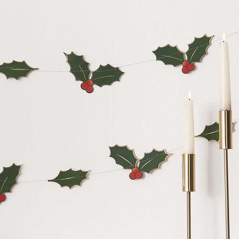 Christmas Holly Party Bunting Decoration