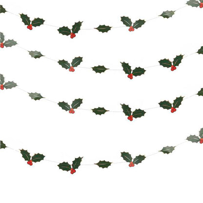 Christmas Holly Party Bunting Decoration